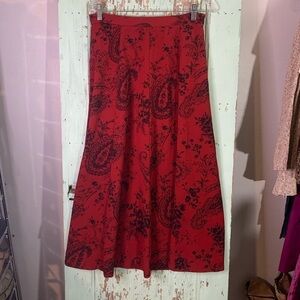 Women’s Koret red and black floral maxi skirt no size see measurements size M